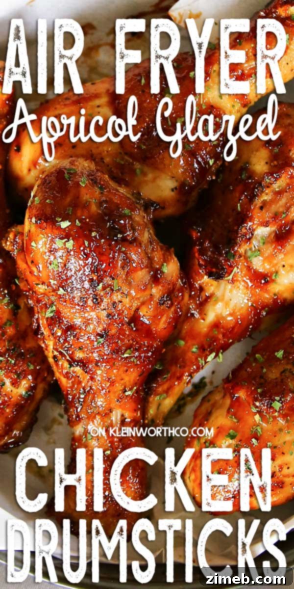 Golden Apricot Glazed Air Fryer Drumsticks 2 Air Fryer Apricot Glazed Chicken Drumsticks - Sweet and Spicy Dinner Idea