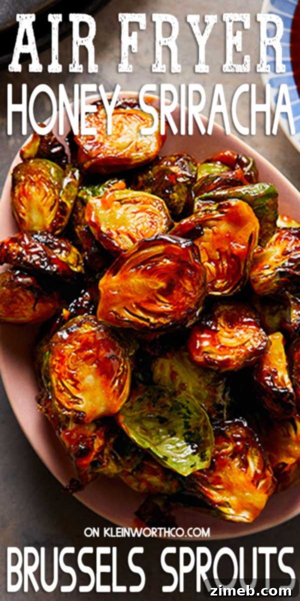 Irresistible Air Fryer Brussels Sprouts with Honey Sriracha Glaze 2 Air Fryer Brussels Sprouts with Honey Sriracha Sauce, a perfect holiday side dish or game day snack