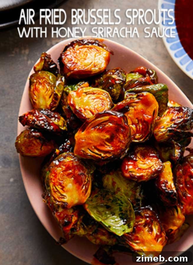 Irresistible Air Fryer Brussels Sprouts with Honey Sriracha Glaze 10 Air Fryer Brussels Sprouts with Honey Sriracha Sauce, beautifully plated