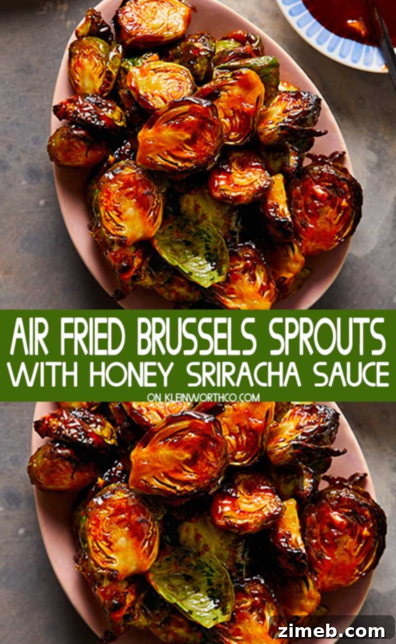 Irresistible Air Fryer Brussels Sprouts with Honey Sriracha Glaze 6 Air Fryer Brussels Sprouts with Honey Sriracha Sauce close up