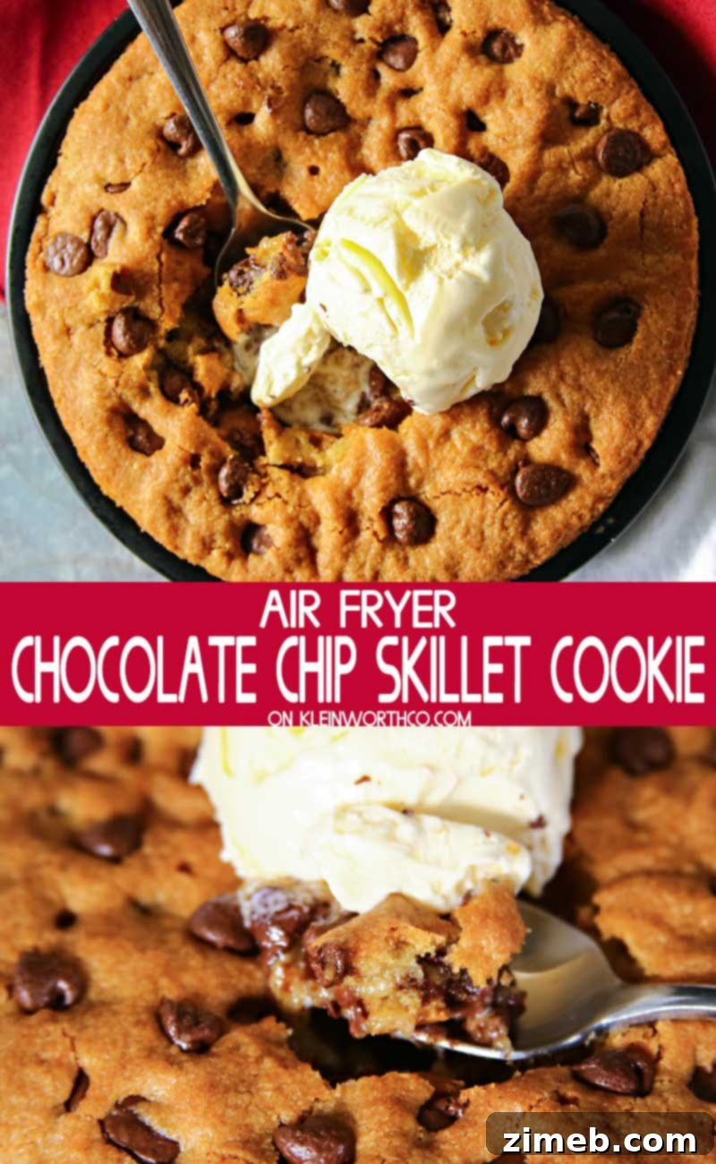 Air Fryer Gooey Chocolate Chip Skillet Cookie 2 Air Fryer Chocolate Chip Skillet Cookie