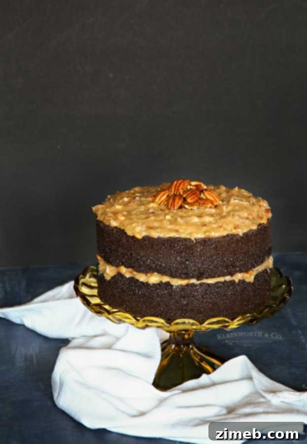 German Chocolate Cake Perfection 3 Close-up of Best German Chocolate Cake showing moist layers and rich frosting