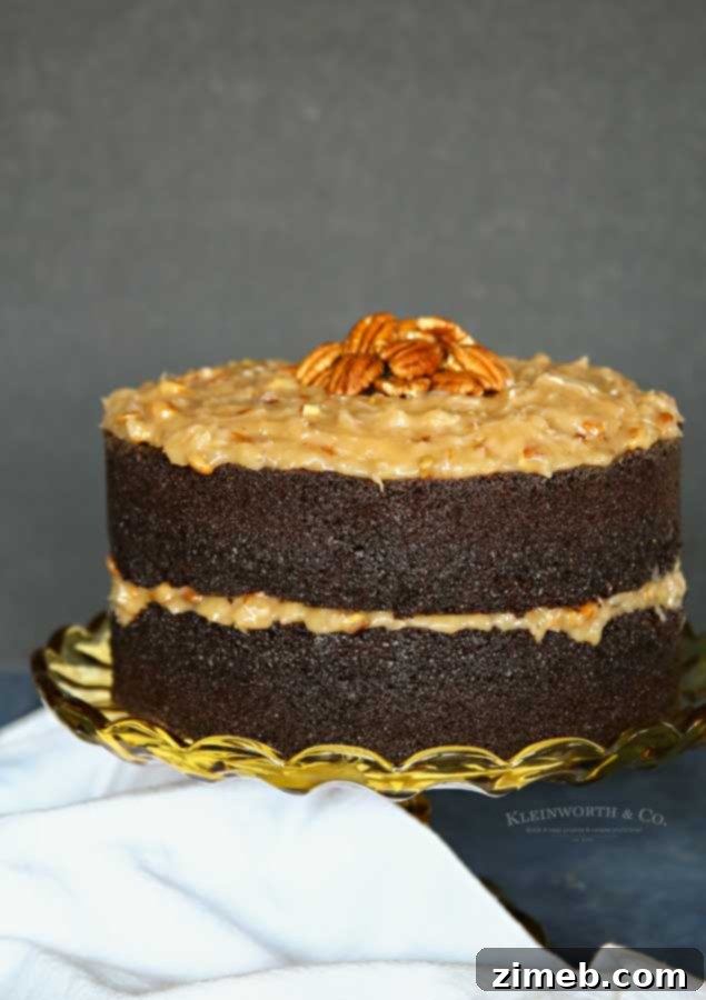 German Chocolate Cake Perfection 5 Best ever German Chocolate Cake with a perfect slice removed