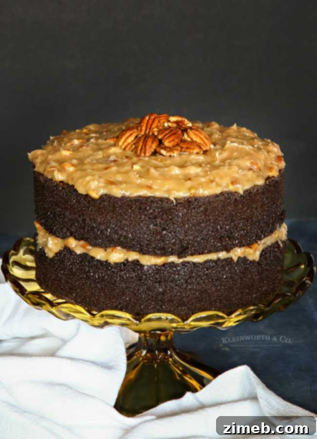 German Chocolate Cake Perfection 7 Decorating the Best German Chocolate Cake with creamy frosting