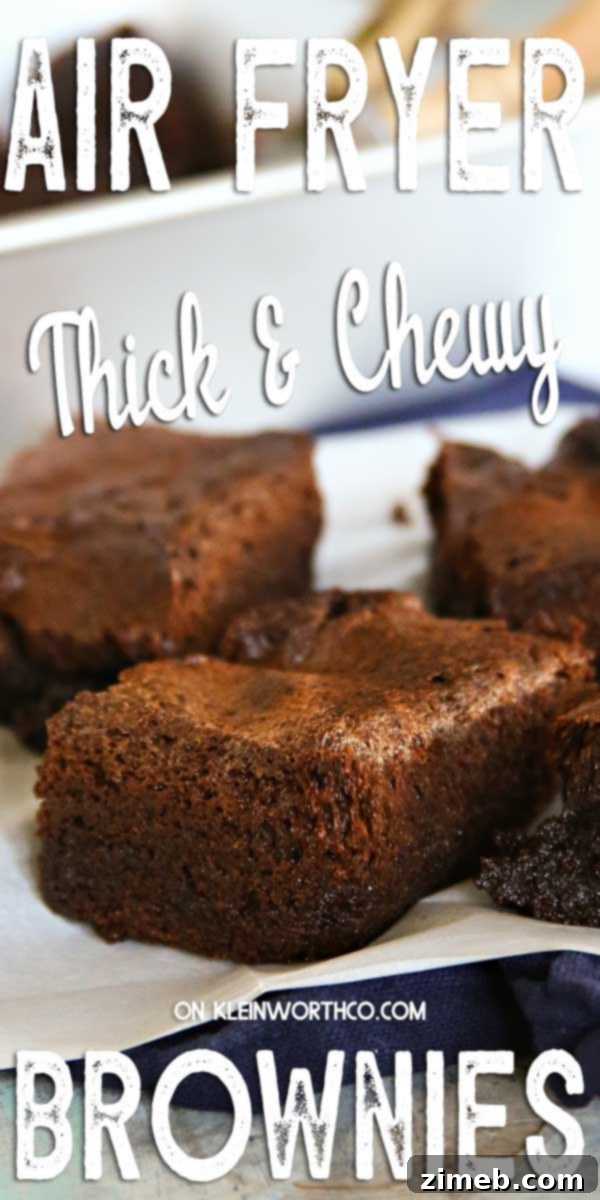 Fudgy Air Fryer Brownies 5 Freshly baked Air Fryer Brownies cooling on a rack