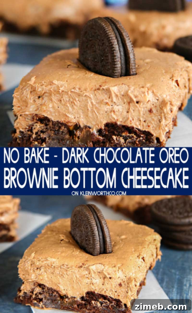 Decadent No-Bake Dark Chocolate OREO Brownie Bottom Cheesecake 2 No-Bake Dark Chocolate OREO Brownie Bottom Cheesecake