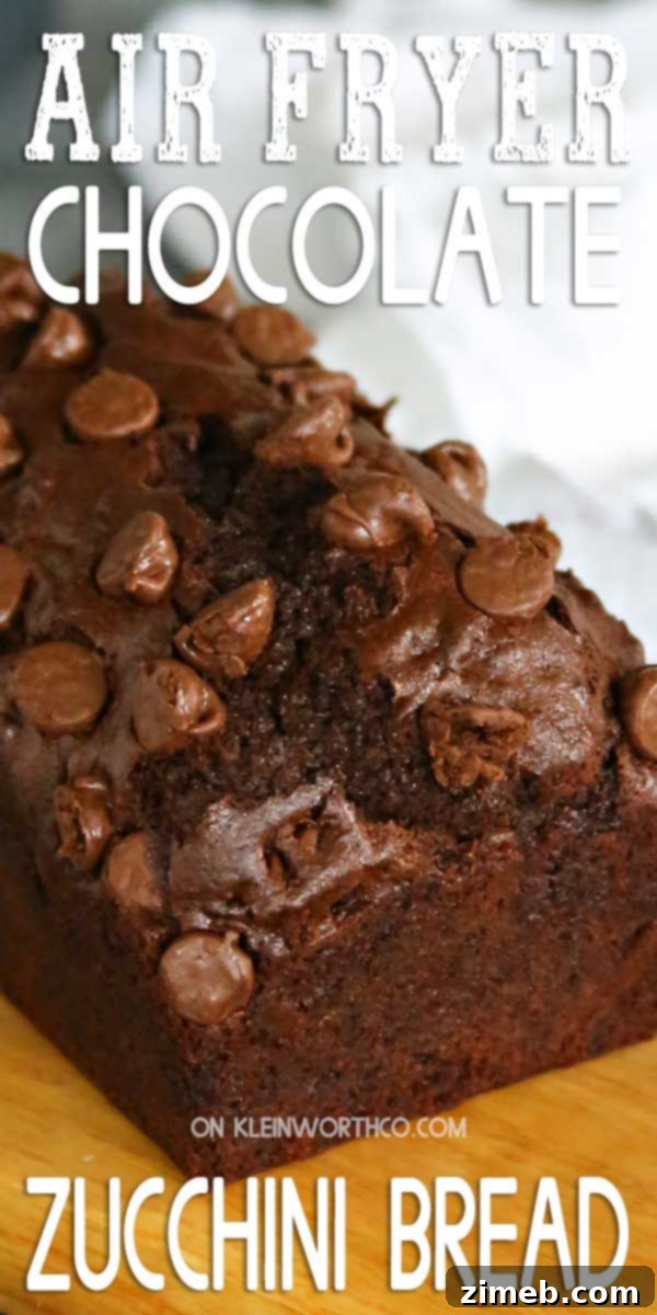 Moist Air Fryer Chocolate Zucchini Bread