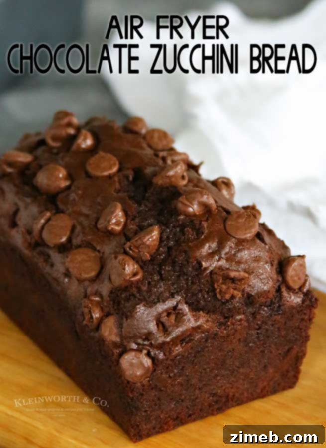 Delicious Air Fryer Chocolate Zucchini Bread