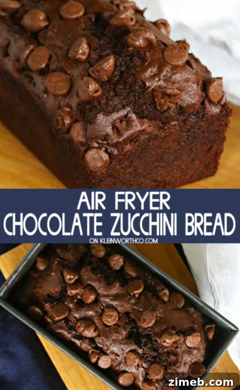 Air Fryer Chocolate Zucchini Bread close-up