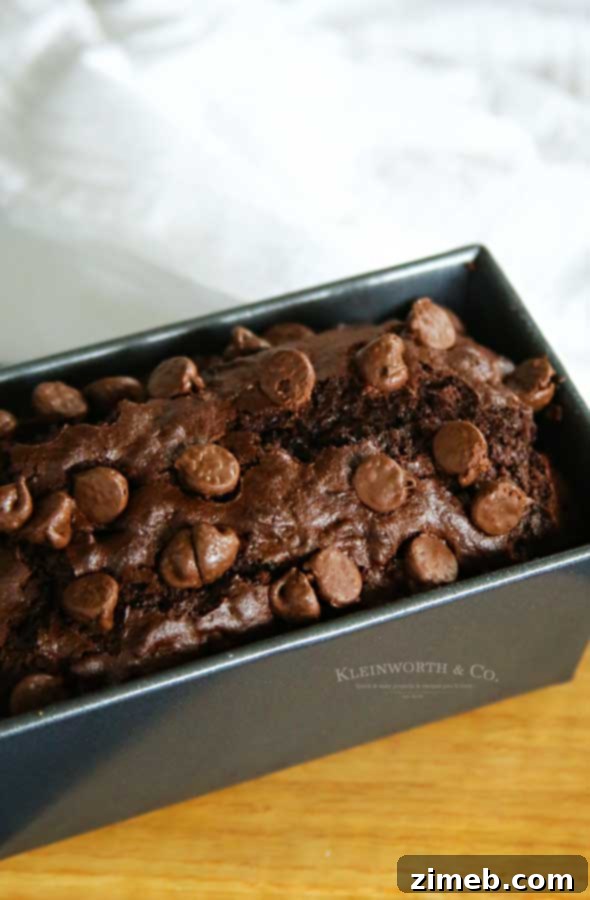 Air Fryer Chocolate Zucchini Bread Loaf, perfectly baked