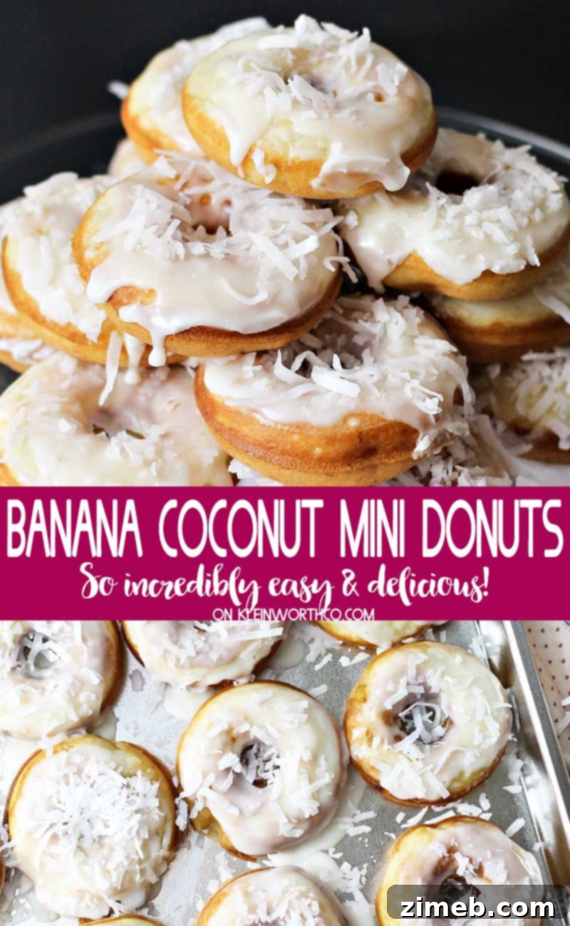 Tropical Banana Coconut Donuts 2 Banana Coconut Donuts - easy mini donut recipe for breakfast