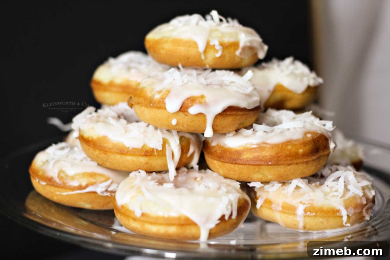 Tropical Banana Coconut Donuts 6 Banana Coconut Donuts for breakfast, full batch