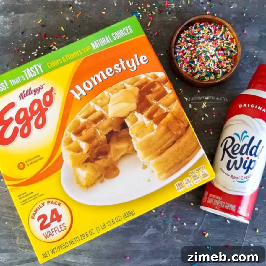 Effortless Cinnamon Sugar Waffles 5 eggo reddi-wip - Easy Churro Waffles