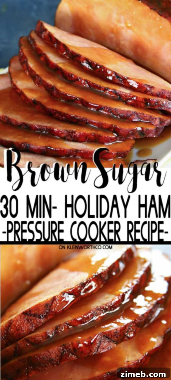 Pressure Cooker Brown Sugar Ham, cooked to perfection in an Instant Pot