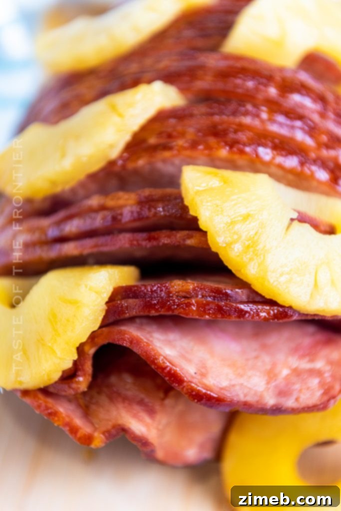 Pressure Cooker Brown Sugar Ham on a serving platter
