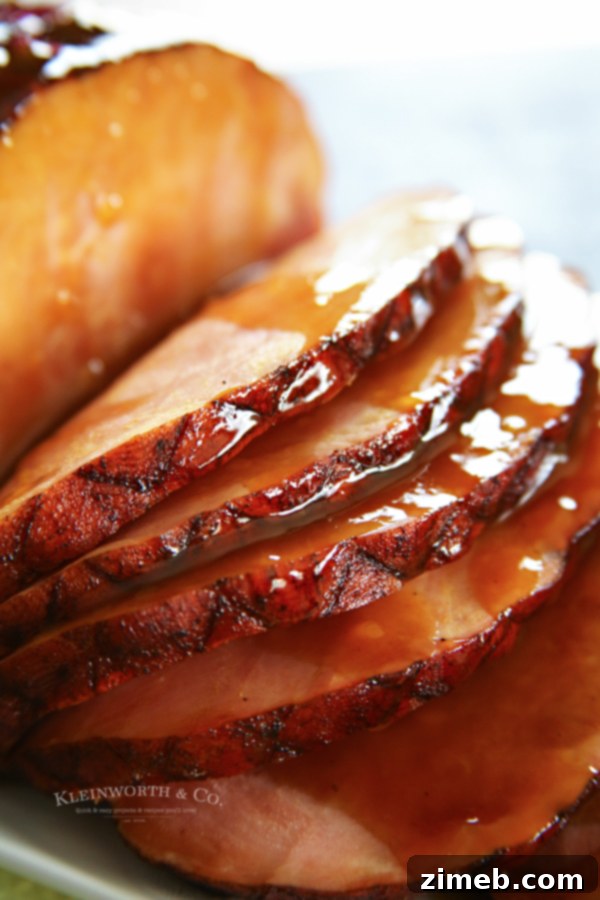 Close-up of Pressure Cooker Brown Sugar Ham being prepared
