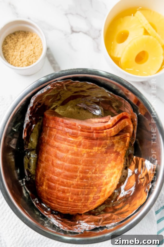 How to make Pressure Cooker Brown Sugar Ham with a sweet and tangy glaze
