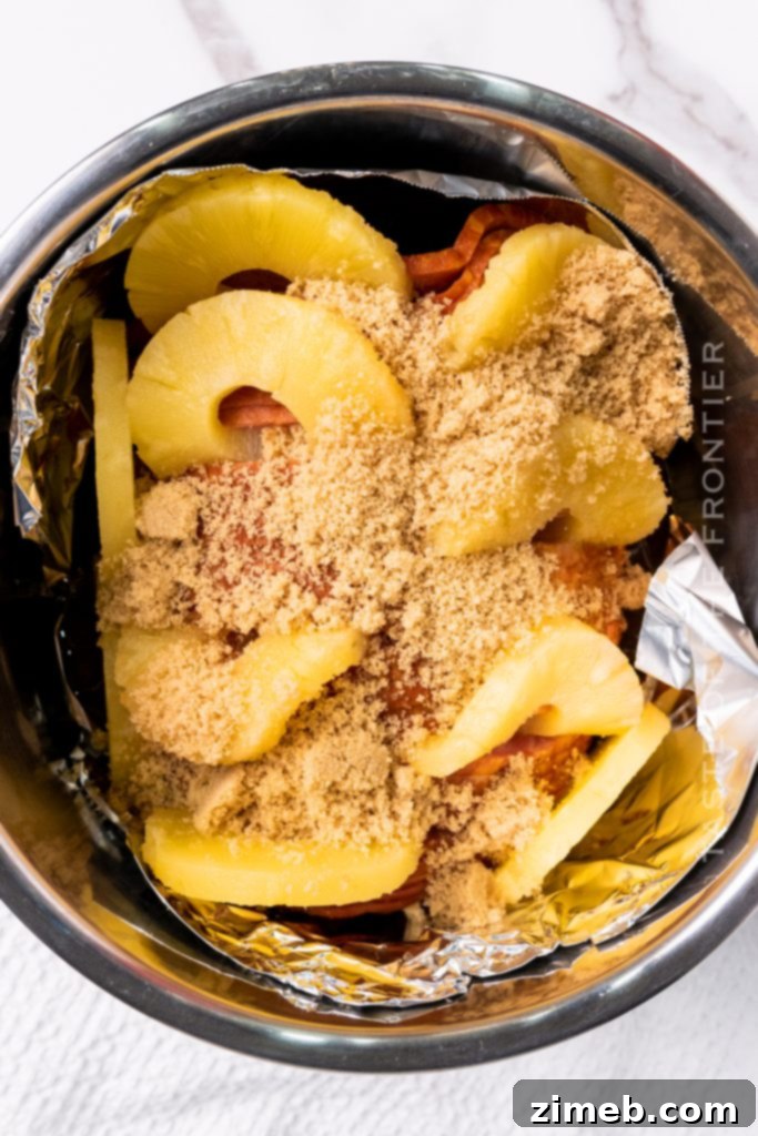 Instant Pot ham ready to be cooked