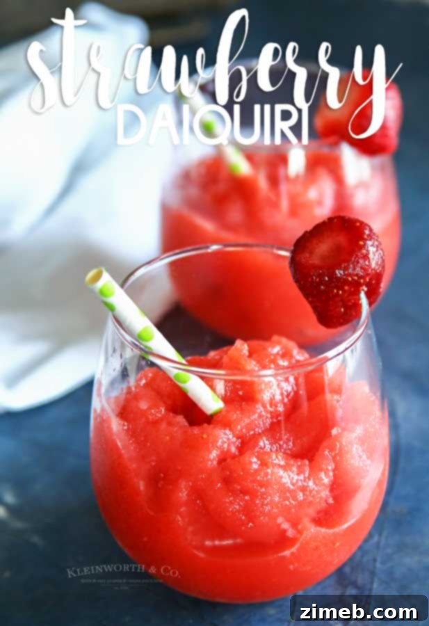 The perfect frozen Strawberry Daiquiri, a must-try cocktail recipe.