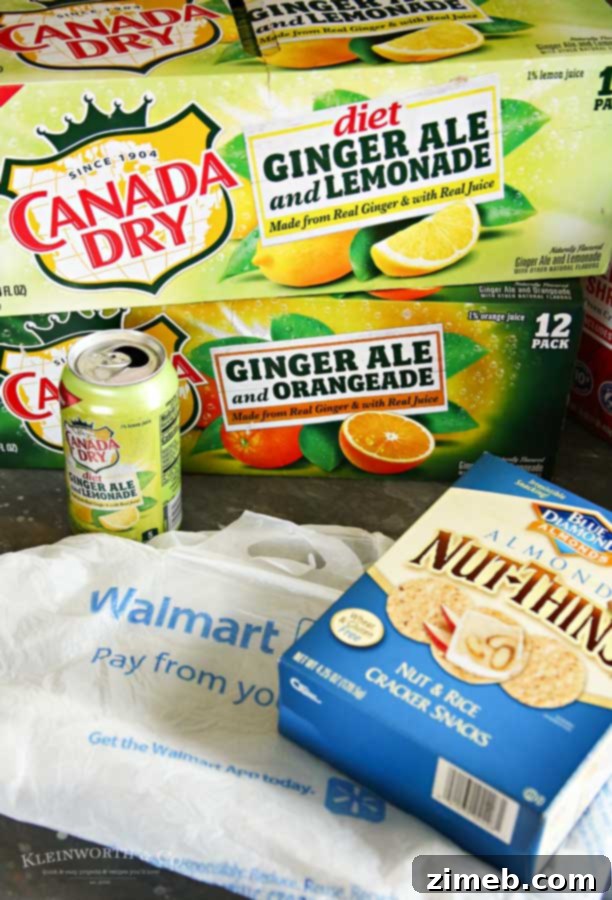 Ginger Ale and Lemonade from Walmart for refreshing drinks