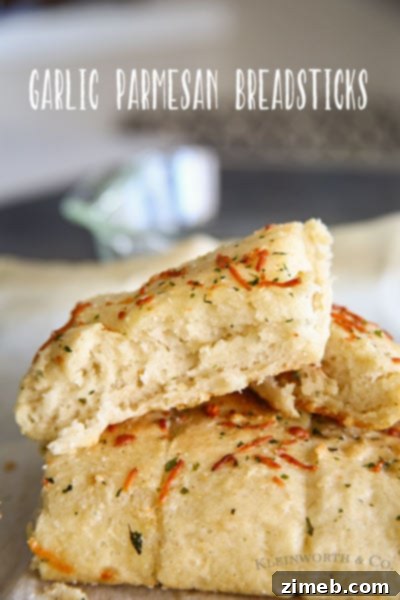 Easy Garlic Parmesan Breadsticks