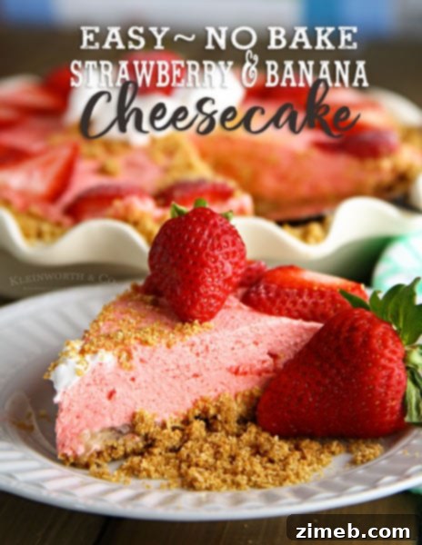 No Bake Strawberry Banana Cheesecake