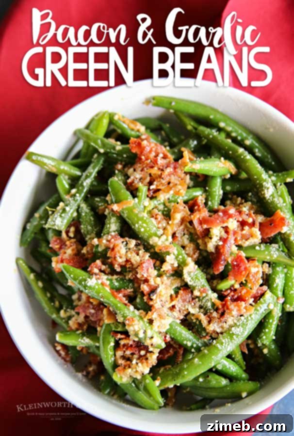 Savory Bacon and Garlic Green Beans 21 Bacon & Garlic Green Beans - The ultimate easy and delicious side dish recipe.