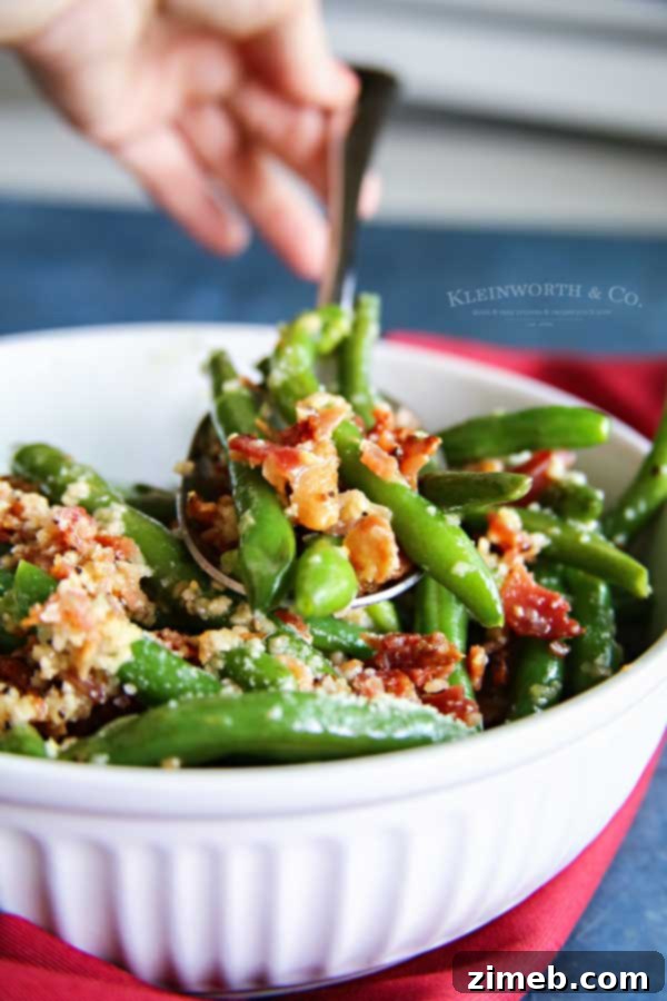 Savory Bacon and Garlic Green Beans 5 Best green beans recipe: Bacon & Garlic Green Beans, a simple and savory side dish.