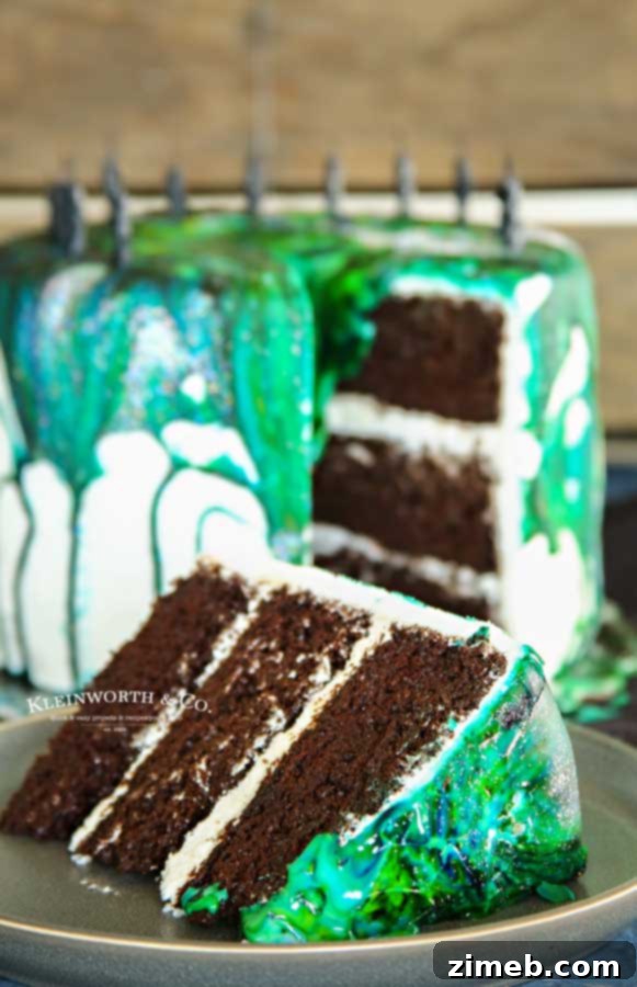 Simple Marbled Drip Glaze 6 Holographic birthday cake - Easy Marble Drip Icing with disco dust