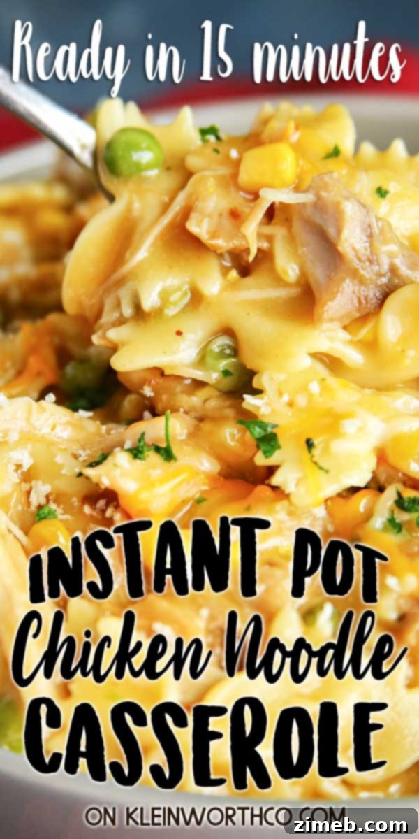 Ultimate Instant Pot Chicken Noodle Casserole 8 Instant Pot Chicken Noodle Casserole - a comforting and hearty meal.