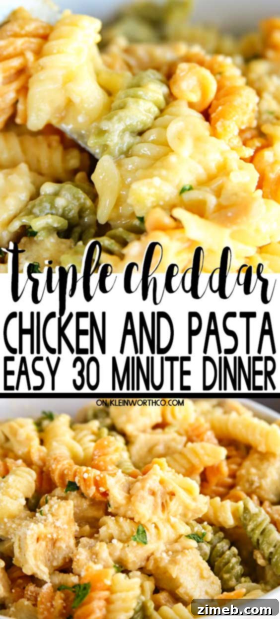 Cheesy Triple Cheddar Chicken Pasta 2 Triple Cheddar Chicken and Pasta - Easy Weeknight Meal