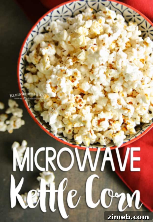 Stovetop Sweet & Salty Popcorn 19 Freshly made homemade kettle corn in a serving bowl