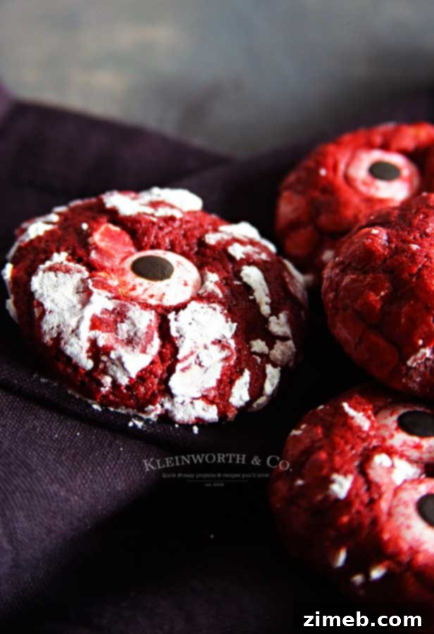 Bloodshot Eyeball Red Velvet Crinkle Cookies recipe