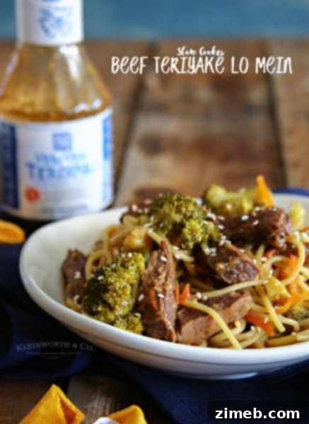 Slow Cooker Beef Teriyaki Lo Mein
