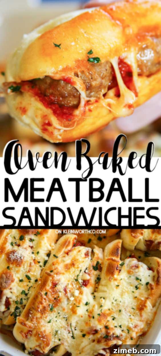 Meatball Sub Melts 2 Oven Baked Meatball Sandwiches - perfect for game day or family dinner.