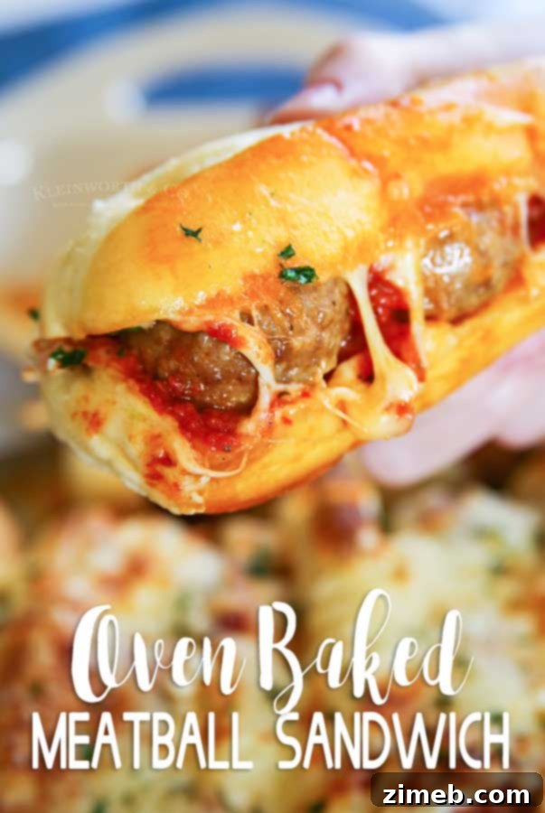 Meatball Sub Melts 11 Oven Baked Meatball Sandwiches - cheesy and delicious
