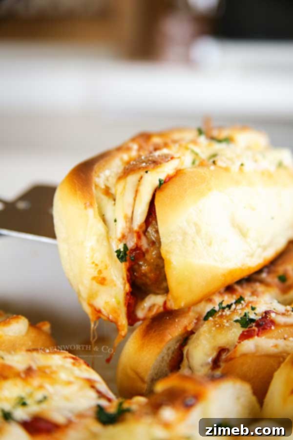 Meatball Sub Melts 7 Homegating - Oven Baked Meatball Sandwiches