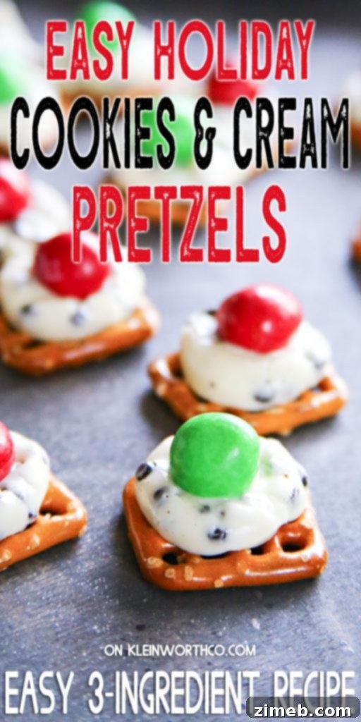 Gooey Rolo Pretzel Delights 13 Easy Holiday Cookies & Cream Pretzels - a festive twist