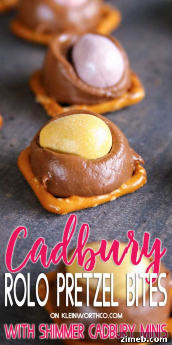 Gooey Rolo Pretzel Delights 14 Cadbury Rolo Pretzel Bites - A delightful and simple dessert