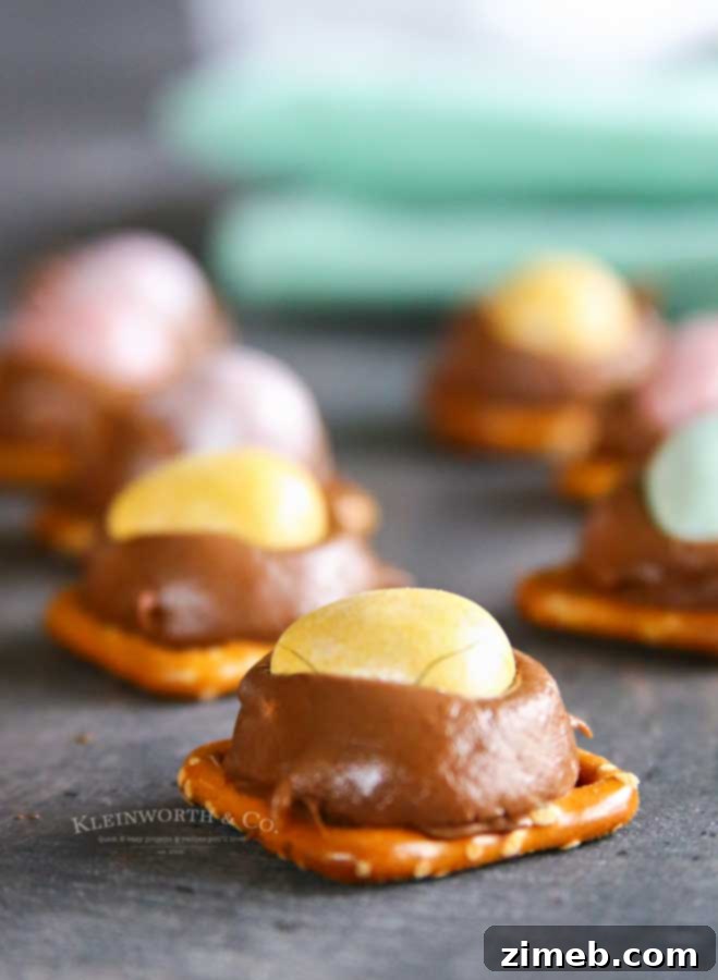 Gooey Rolo Pretzel Delights 3 Easter Treat - Cadbury Rolo Pretzel Bites, simple and fun for kids