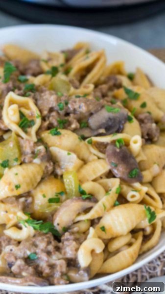 SUPER CHEESY Instant Pot Philly Cheesesteak Pasta – All the beloved flavors of a Philly cheesesteak combined with pasta and a decadent cheese sauce.
