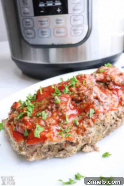 Low Carb Instant Pot Meatloaf – A healthy, low-carb meatloaf option, moist and delicious, cooked efficiently in the Instant Pot.