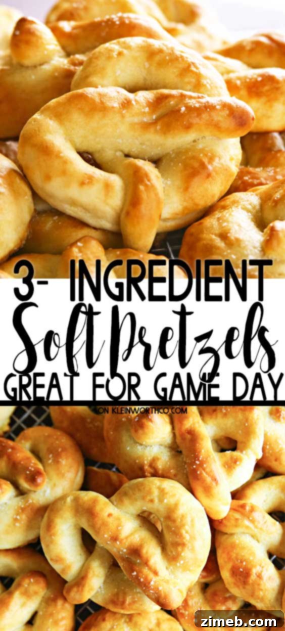 Three-Ingredient Pretzel Perfection 2 Delicious 3-Ingredient Soft Pretzels cooling on a rack