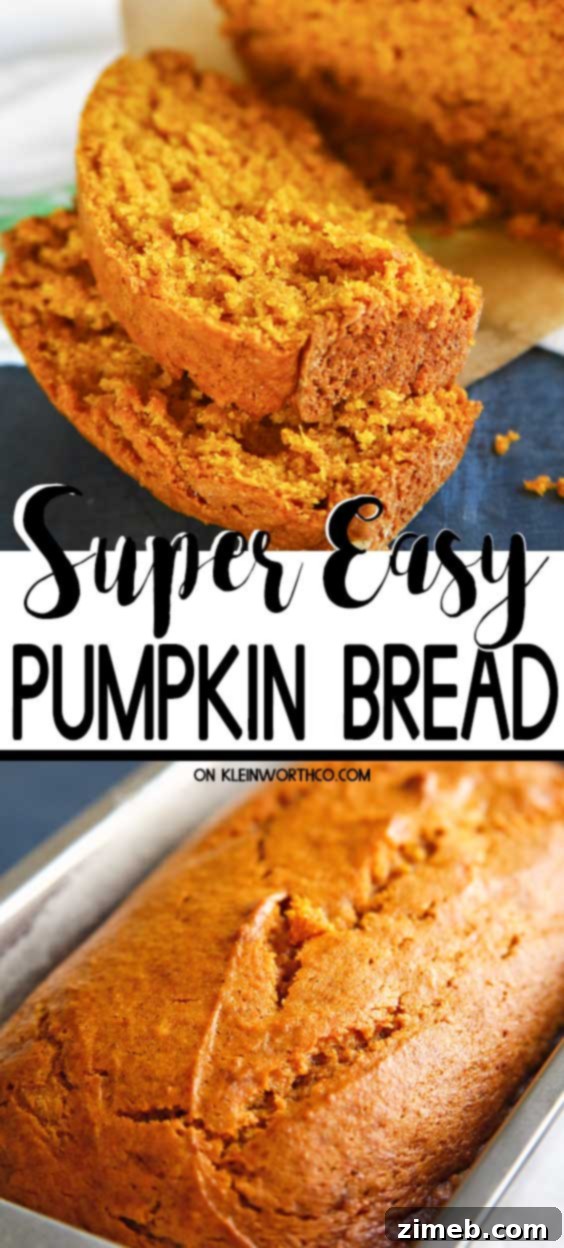 Easy Pumpkin Bread - a perfect fall recipe with simple ingredients.