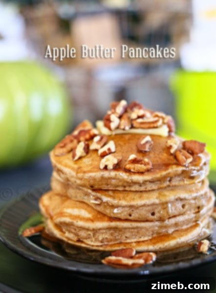 Apple Butter Pancakes - a cozy fall breakfast idea.