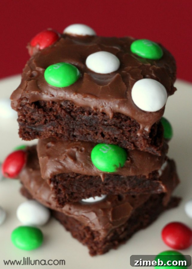 Delicious-AND-Easy-Frosted-Holiday-Mint-MM-Brownies-from-lilluna.com-brownies - irresistible dessert