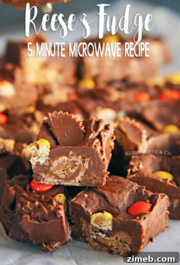 Easy Microwave Reese's Fudge - a delightful homemade treat