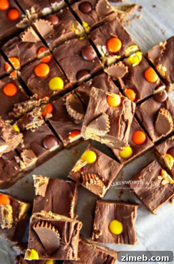 Fall treat - Easy Microwave Reese's Fudge for autumn gatherings