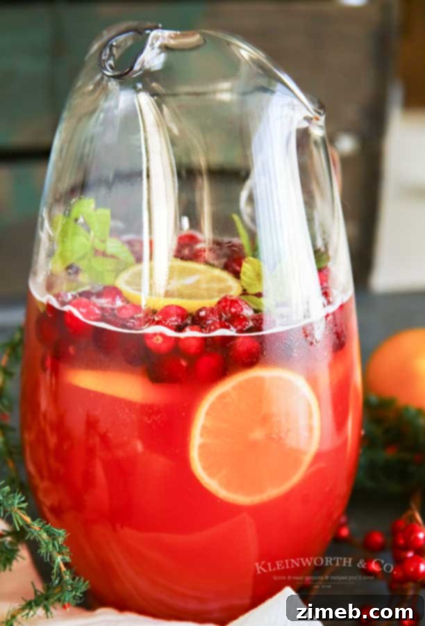 Christmas Holiday Party Punch, a vibrant and delicious drink for celebrations.
