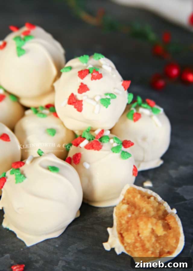 Easy Holiday Dessert - Sugar Cookie Truffles with a creamy center.